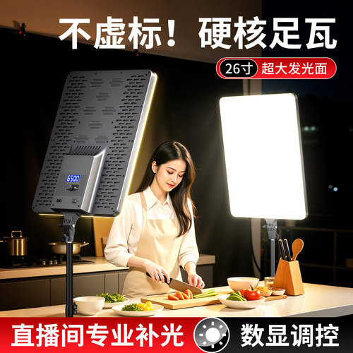 直播补光灯主播拍摄专用摄影平板灯直播间专业桌面珠宝美食灯光室内影棚人像美颜静物拍照视频led柔光打光灯