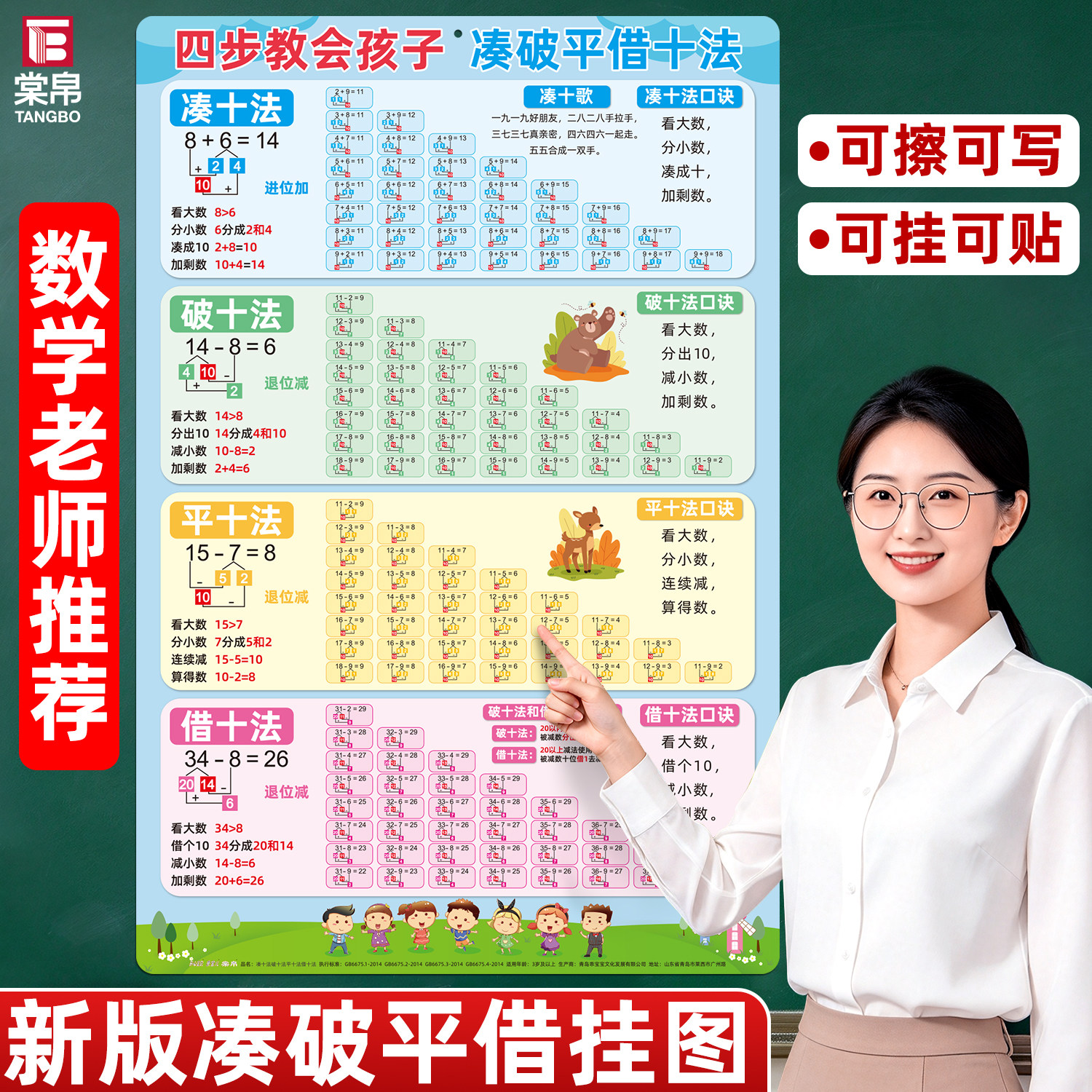 凑十法破十法平十法借十法挂图20以内加减分解一年级幼小衔接学习
