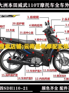 适用于新大洲本田威武110T全车外壳SDH110-21面板挡风板护板大灯