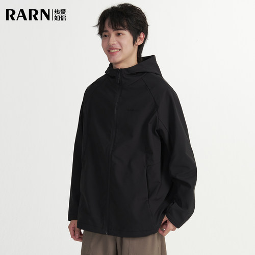 RARN热爱如你2026新款秋装户外软壳衣男轻量宽松防泼水休闲外套