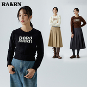 RARN 热爱如你 提花圆领针织休闲秋冬套头毛衣RA23AW227