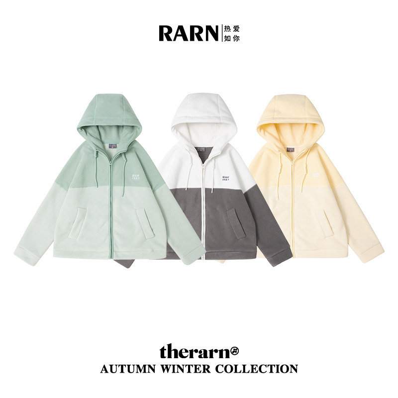 rarn热爱如你绒面拼接外套