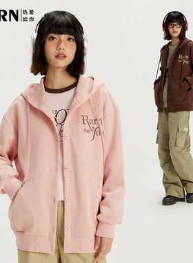 RARN/热爱如你纽扣开衫连帽卫衣RA23AW048