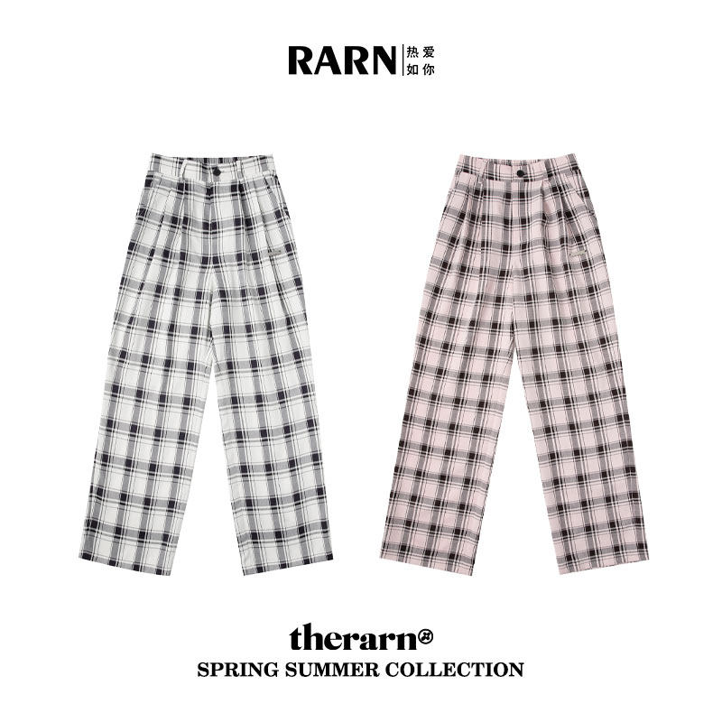 rarn休闲裤格子宽松长裤