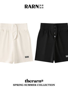 RARN/热爱如你高腰夏季宽松休闲潮流短裤RA23SS137