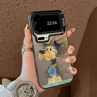 适用于小米17promax手机壳简约炸毛狗彩银高级感12spro外全包11个性创意新款男女生13pro套14/15ultra至尊