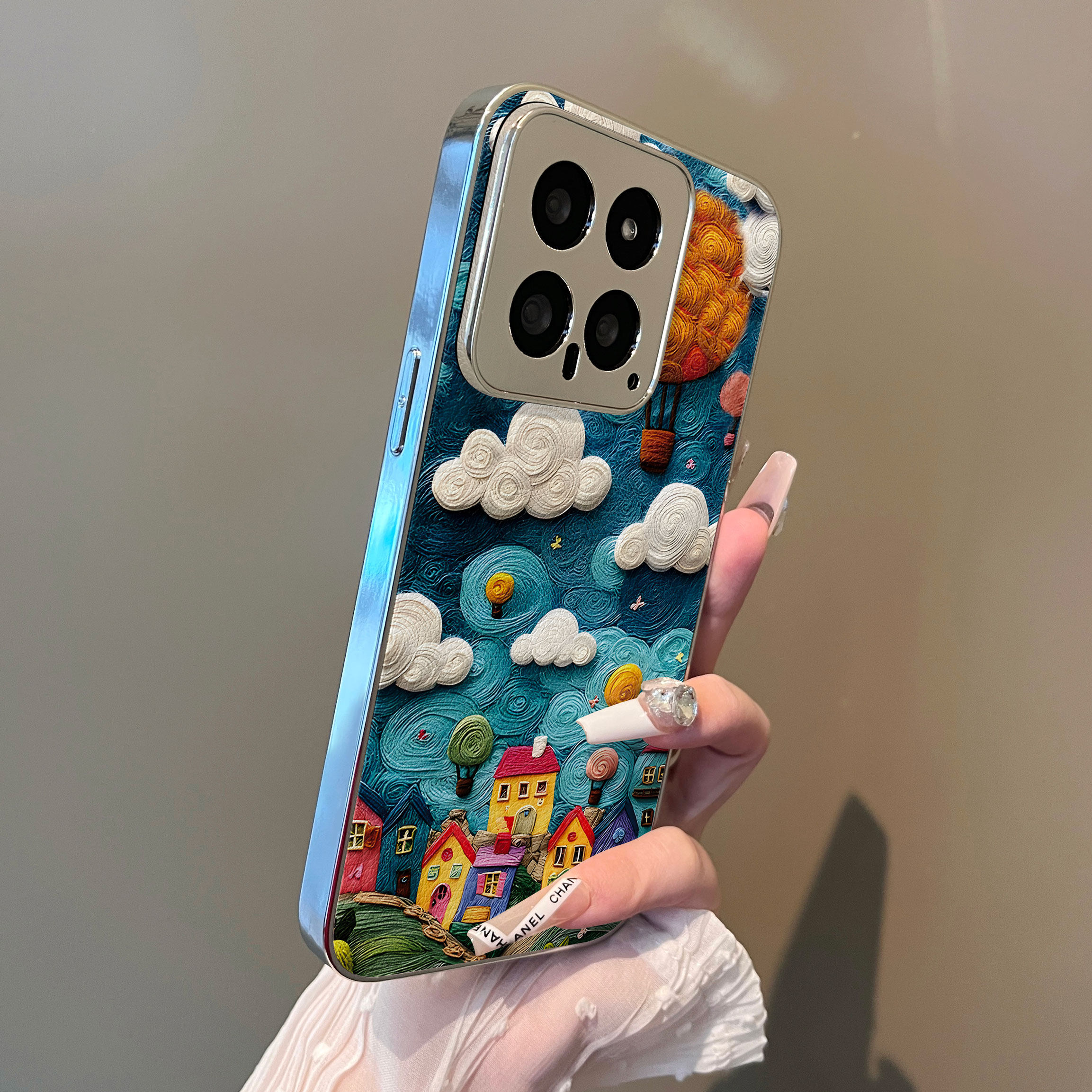 适用于红米k80pro手机壳彩色房子云朵支架小羊皮k50/60至尊全包防摔12turbo外新款note13/14proplus套70ultra