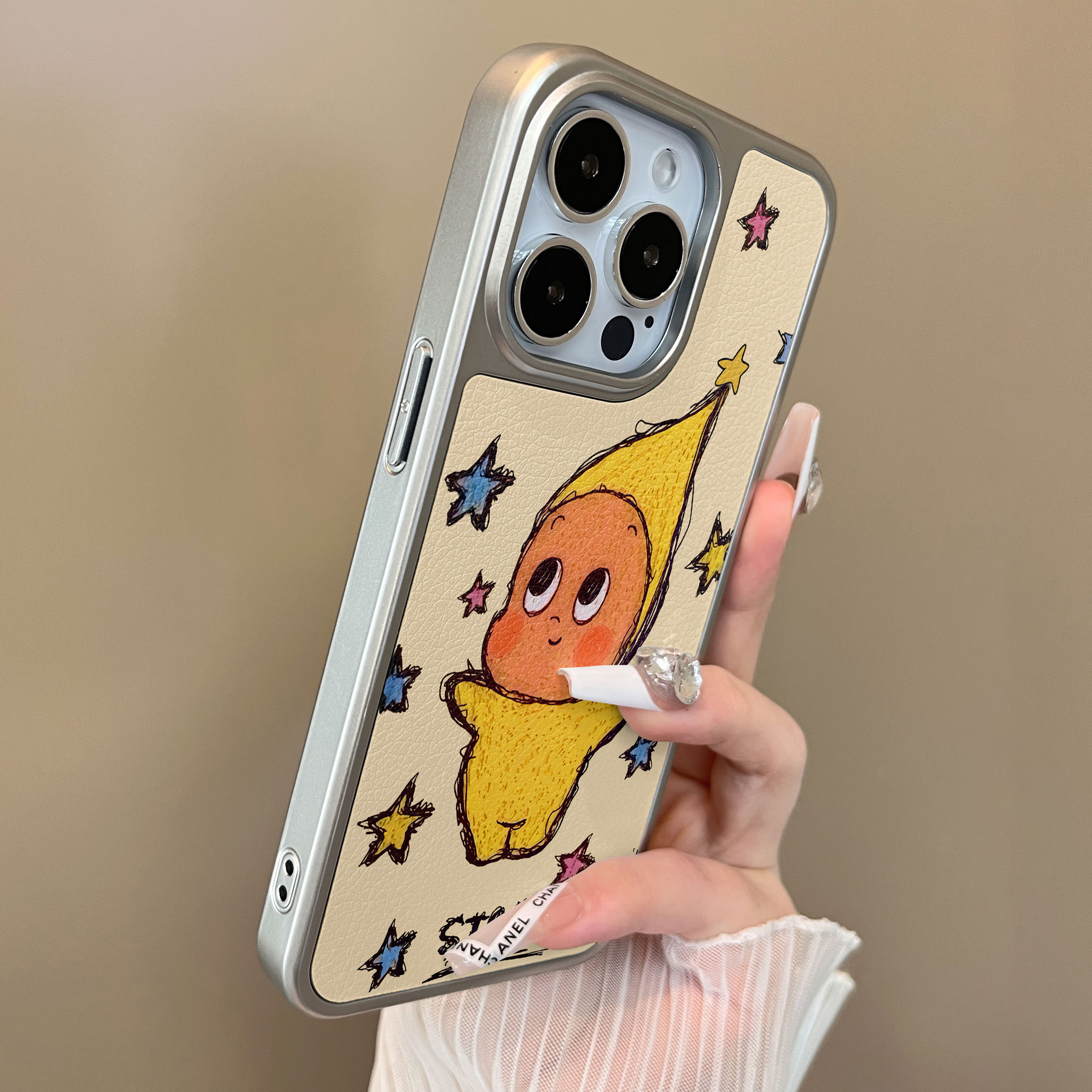 适用于苹果17promax手机壳16e蓝星星人二合一小羊皮12套13支架17air全包14新款11男女iphone15promax支架