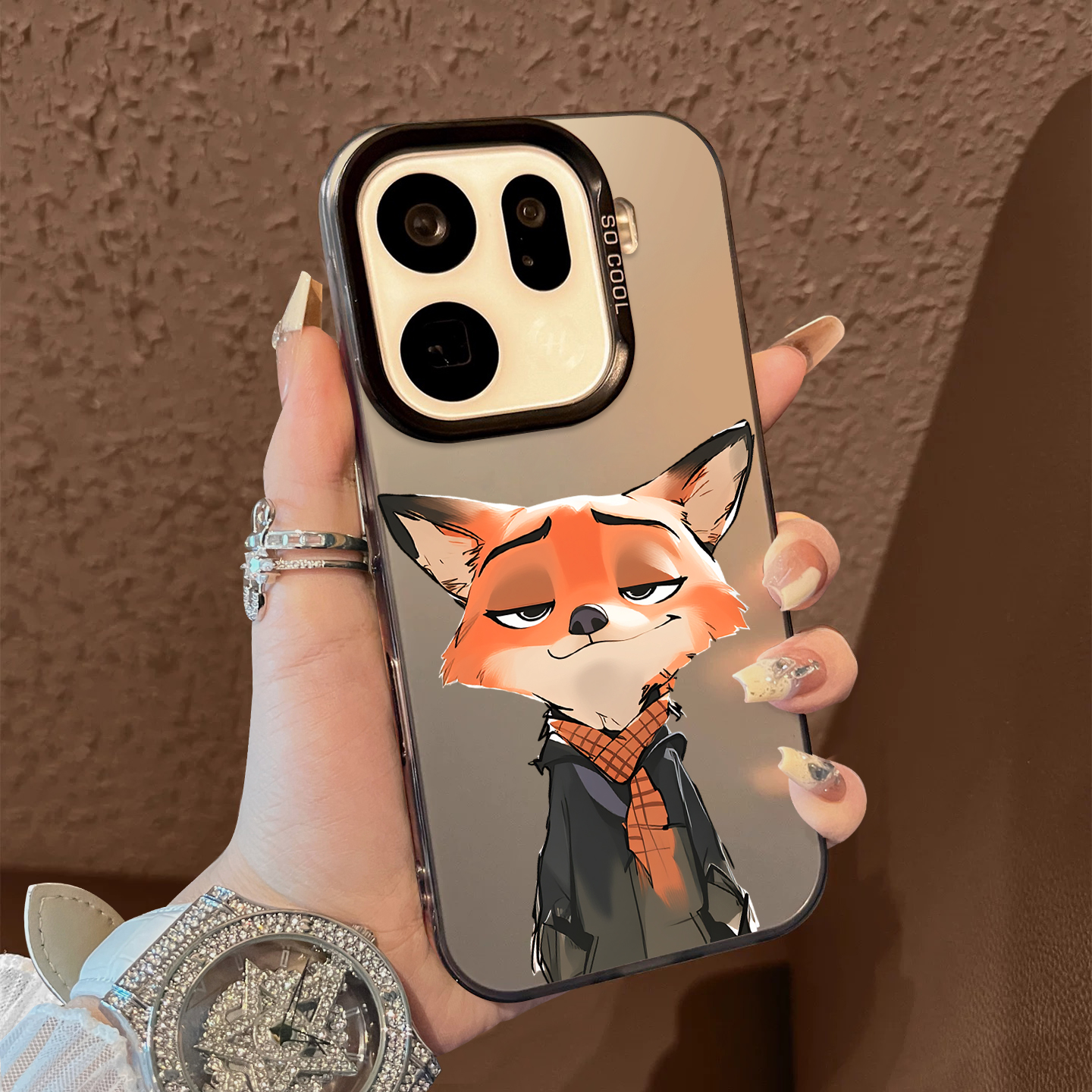 适用于OPPOFindx9pro手机壳疯狂动物城围巾尼克朱迪支架彩银x7ultra至尊版男女款全包x6/x5防摔保护套findx8