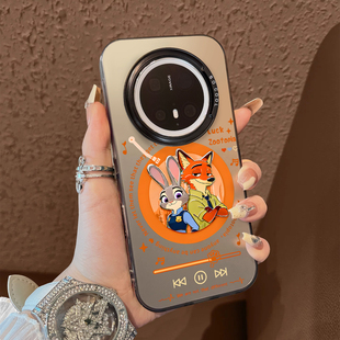 适用于华为mate80promax手机壳城市背影尼克朱迪磁吸60简约50系列40彩银套新品 保护套70air 30epro防摔男女款