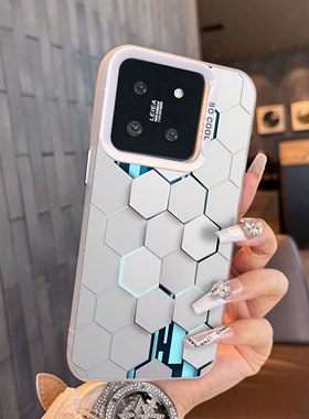 适用于小米15手机壳白格子简约彩银10s高级感12spro外全包11ultra新款男女生13至尊版套12x超薄mi14