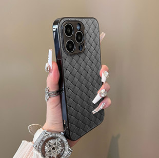 适用于华为pura70proUltra手机壳灰色编织纹支架小羊皮p40高级感p50e外全包防摔P60新款 男女P70pro十套软