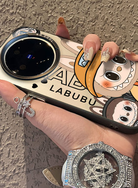 适用于vivox300pro手机壳支架黄色拉布布x100ultra新品80男女款90s彩银60全包70防摔套x200promini