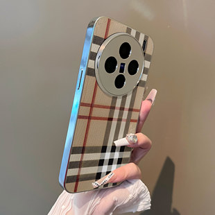 全包摄像头适用于vivoy300pro手机壳米黑白格子支架新款 52简约35保护套y200i 8电镀100小羊皮76s防摔53女款