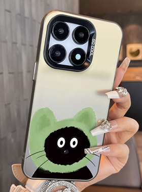 适用于红米k70e手机壳绿色水彩帽新品k50男女k40款全包note13pro+防摔12turbo保护套高级感redmik60至尊版