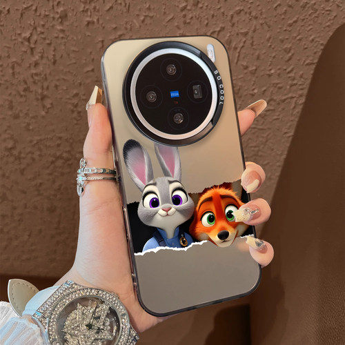 适用于vivox300pro手机壳疯狂动物城支架撕条尼克朱迪x100ultra新品80男女款90s彩银6070防摔套x200promini