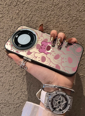 适用于华为mate70pro手机壳高级满屏紫色小熊系列简约彩银40e套全包防摔30Mate50pro外新款男女生60