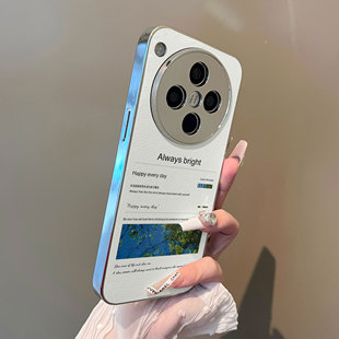 适用于oppofindx9pro手机壳电镀小羊皮风景英文x8Splus FINDx8 全包防摔X5套6pro男女x7Ultra至尊新款