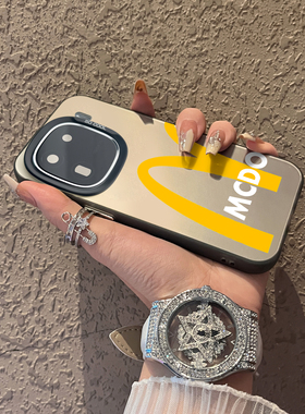 适用于vivoiqoo12pro手机壳黄色字母m个性11创意10新品9男女8款全包7防摔6se保护neo5套iqoo12