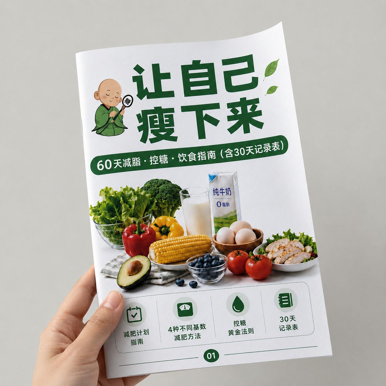 减肥策略+黄金控糖法则+4种不同基数减肥方法+体重打卡表食物