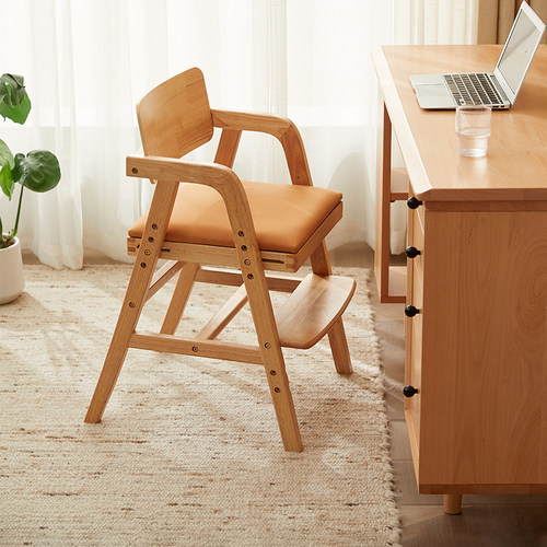 儿童学习椅实木可升降小学生专用写字椅家用护童可调节书桌椅餐椅