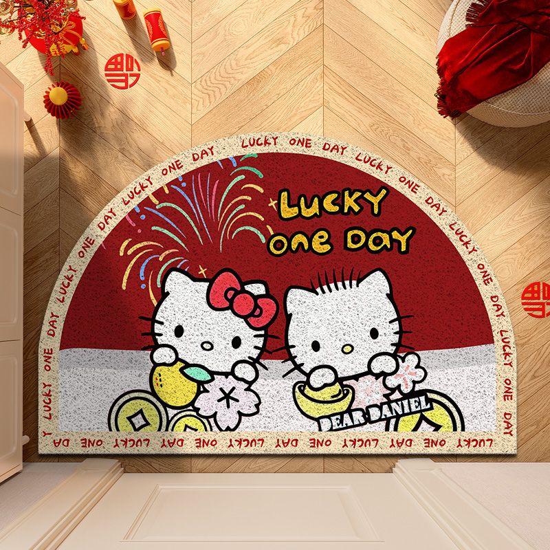 新年HelloKitty丝圈入户地垫防滑防水玄关客厅地毯商铺门口地毯垫