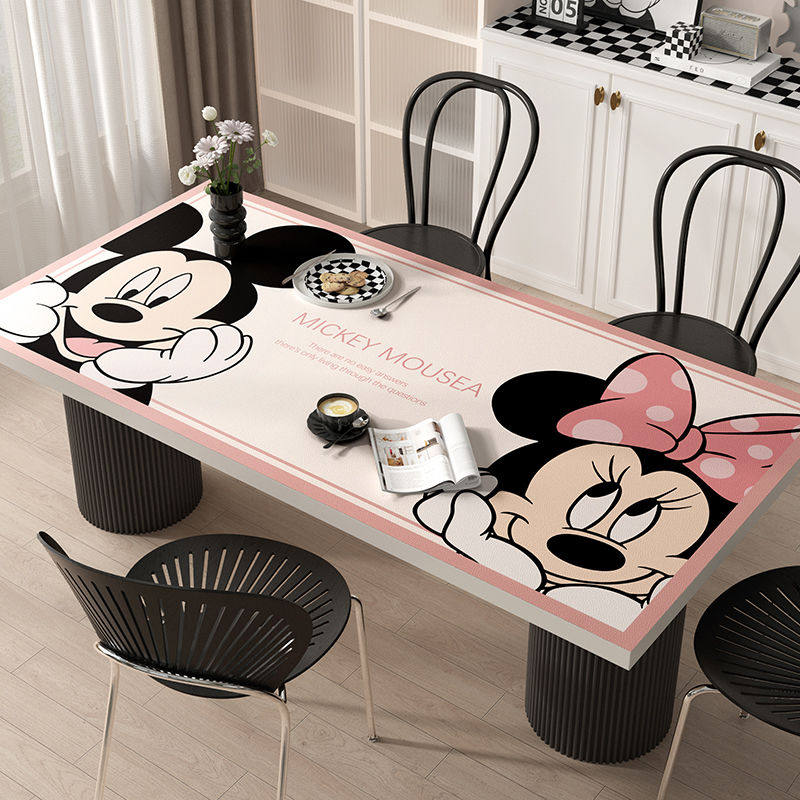 卡通可爱米奇皮革桌垫防水防油免洗餐桌简约可水洗擦洗易打理垫字