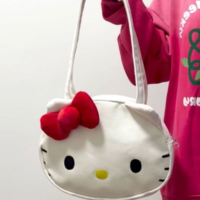 hellokitty白色帆布包包女