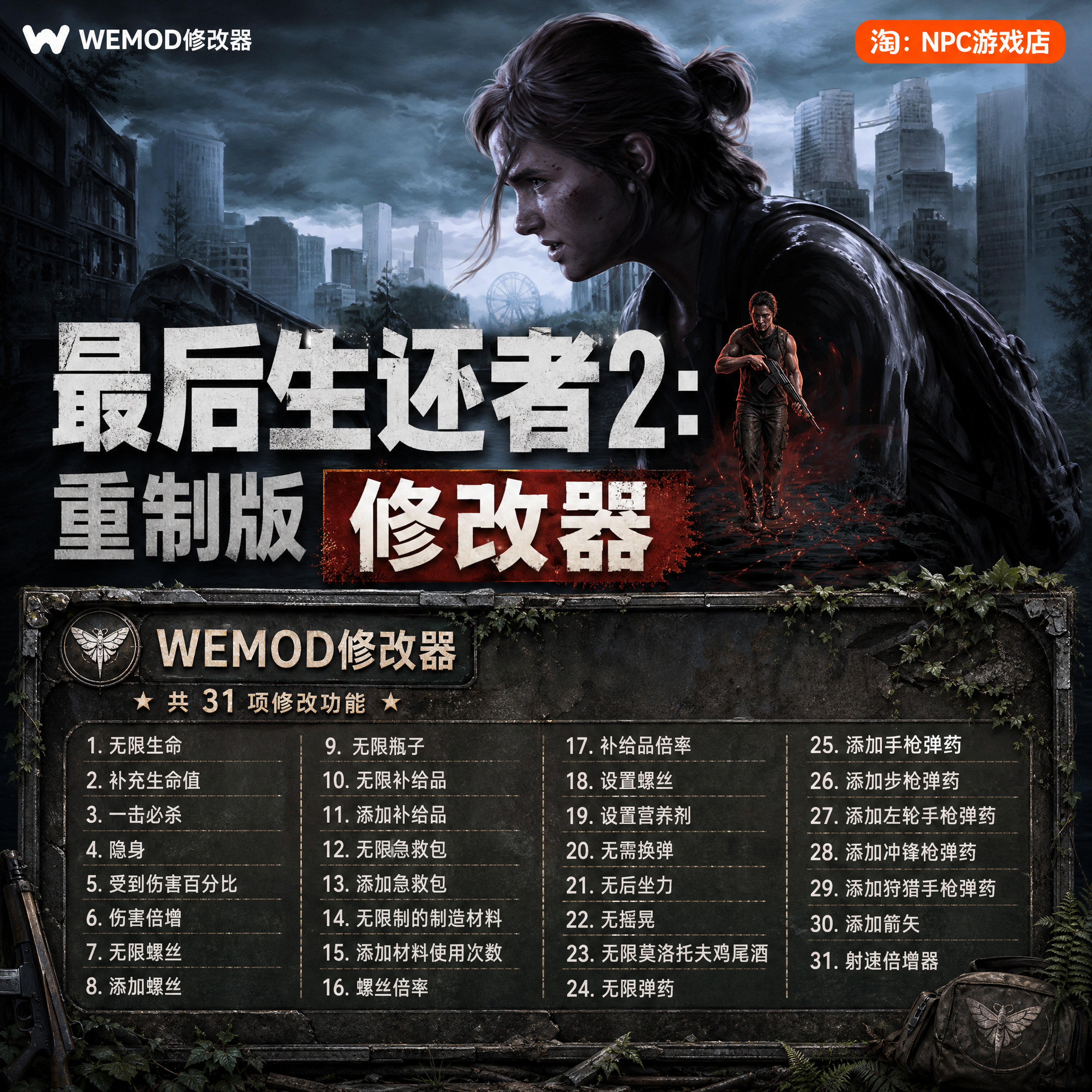 最后生还者2：重制版 WeMod Wand修改器 Steam正版游戏 PC单机VIP