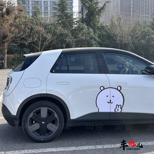 蔚来萤火虫定制可爱拉花车侧贴