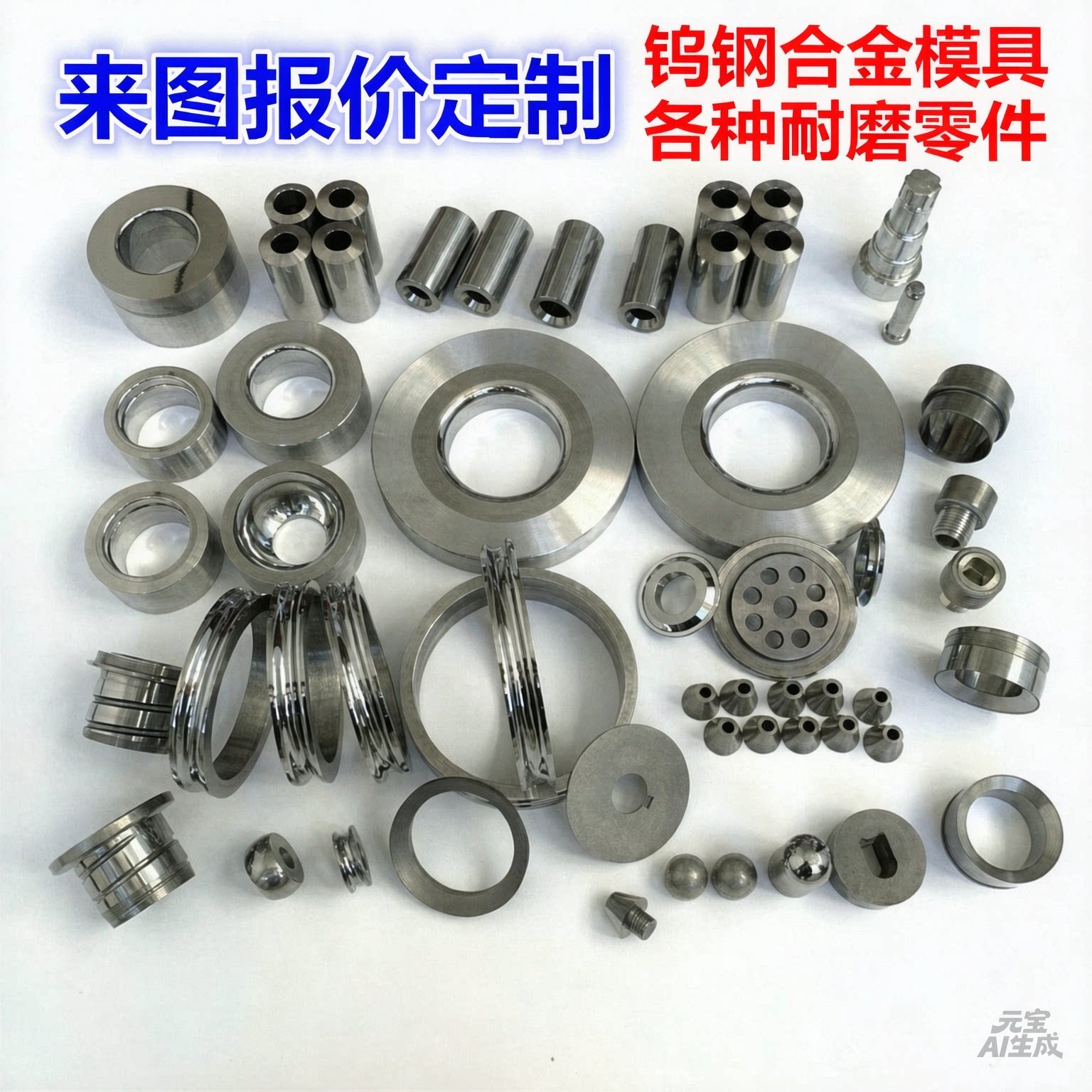 定制钨钢模具拉丝拉伸硬质合金钻套耐磨缩管缩口轴套YG8来图加工图片