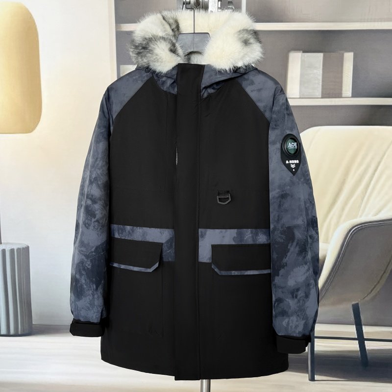仿貂绒加厚皮草外套可拆卸派克服
