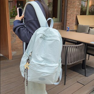 韩国ins水洗帆布书包女大学生韩版旅行背包森系百搭高中双肩包女