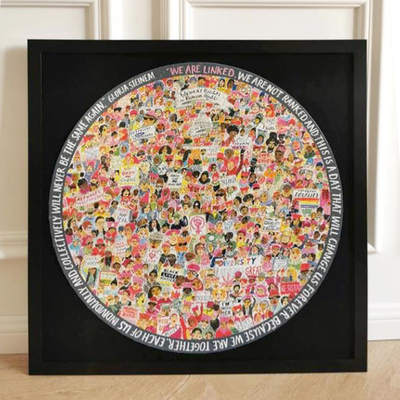 女权拼图框1000片美国eeBoo女权运动拼图裱框500片月球框架送卡纸