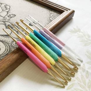 日本进口Hamanaka彩色双头钩针长度约13.5CM毛线编织日本和麻纳卡