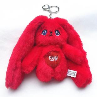 gidle宋雨琦solo同款 红兔子钥匙扣gigi咖啡厅YUQI可爱毛绒挂件ins