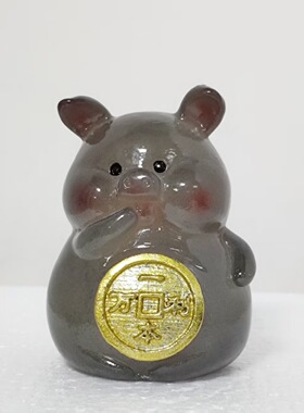 变色茶宠摆件茶道可爱招财福气猪好运猪小摆件茶宠十二生肖猪摆件