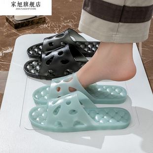 水晶浴室防滑拖鞋女2025新款夏季室内家居洗澡镂空漏水卫生间凉拖