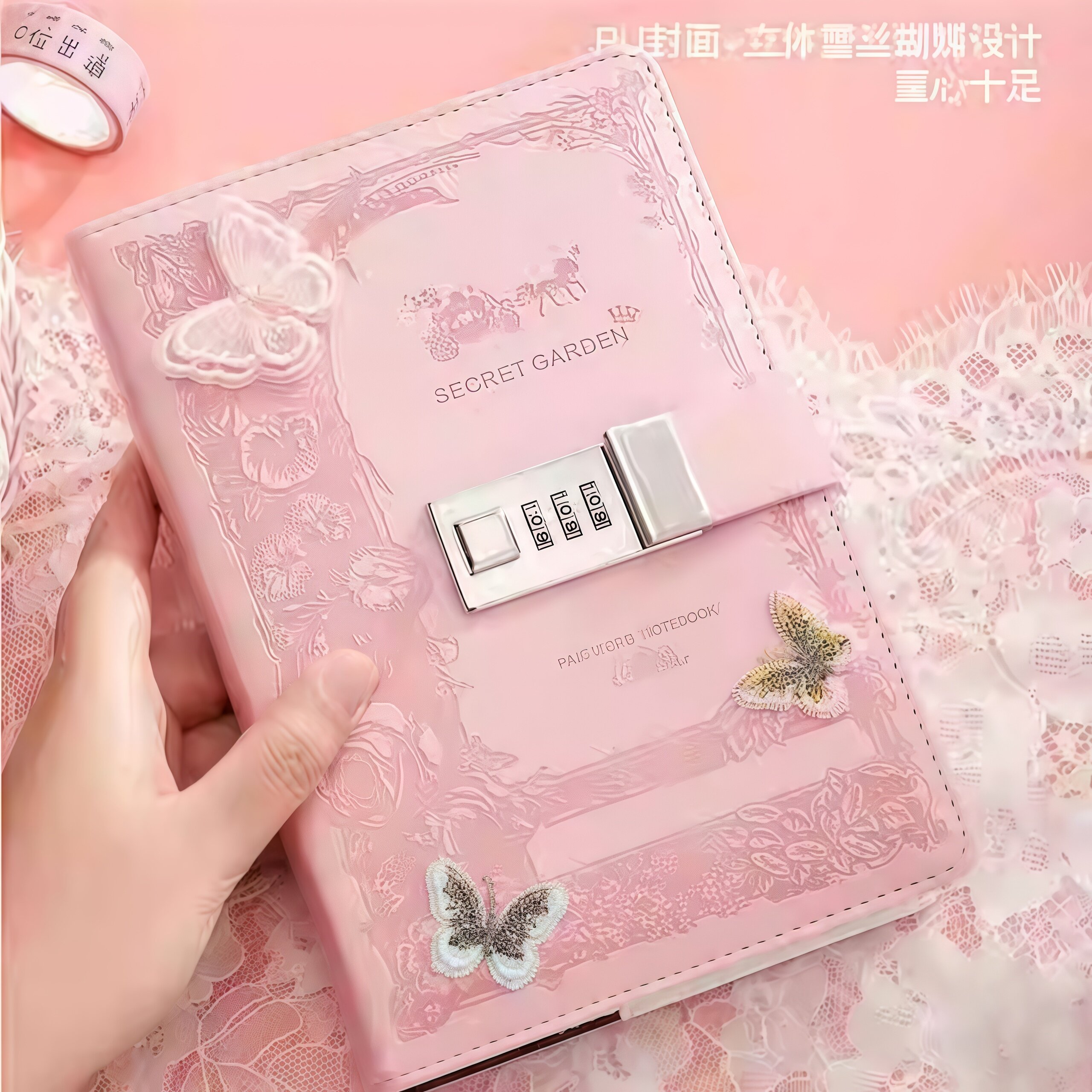 复古密码本带锁日记本创意十二星座内页手账密码笔记本本子多功能