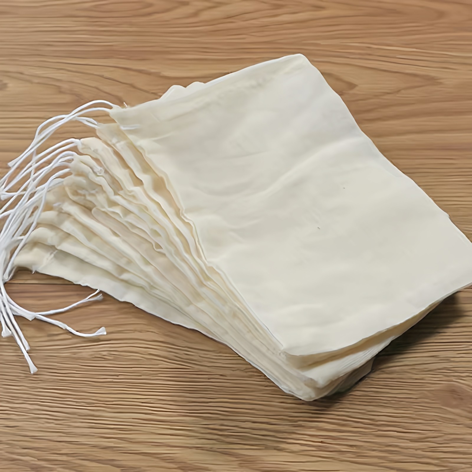 纱布中药袋10个10*15cm棉麻抽绳煲汤袋调料卤料药袋汤滤袋子小号