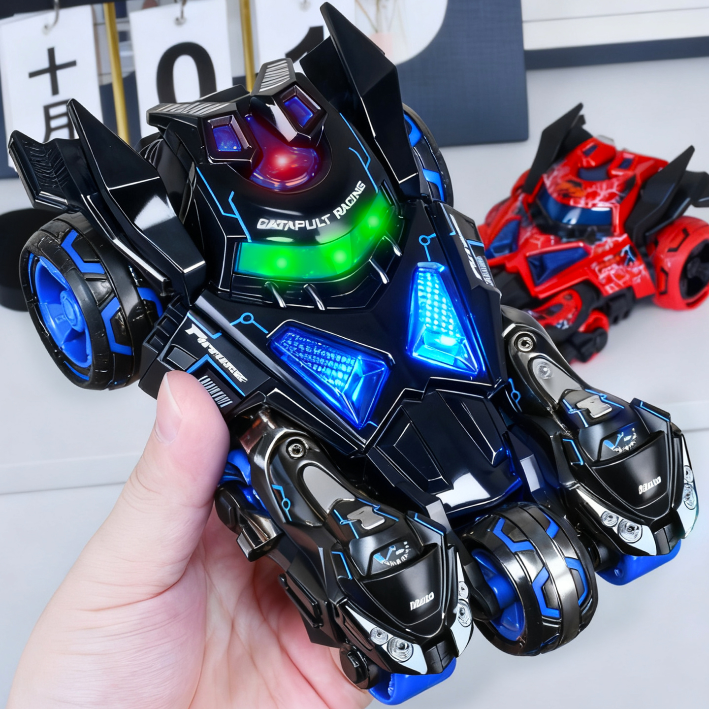 三合一弹射战车儿童玩具车男孩摩托合金小汽车灯光音乐赛车模型