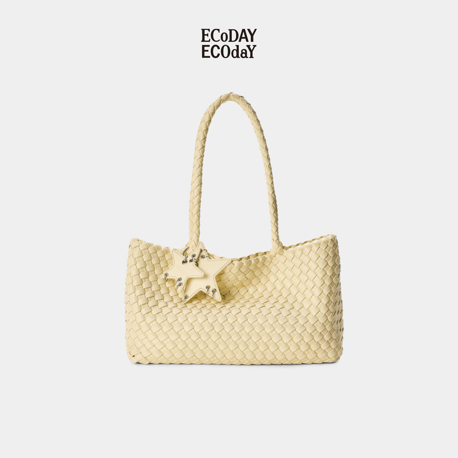 ECODAY原创设计秋冬新款横版编织托特包手拎通勤手提单肩包包女