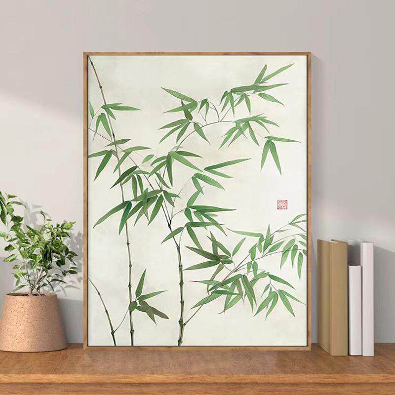 十字绣2025新款线 线绣风景山水竹子现代简约中式玄关客厅手工自