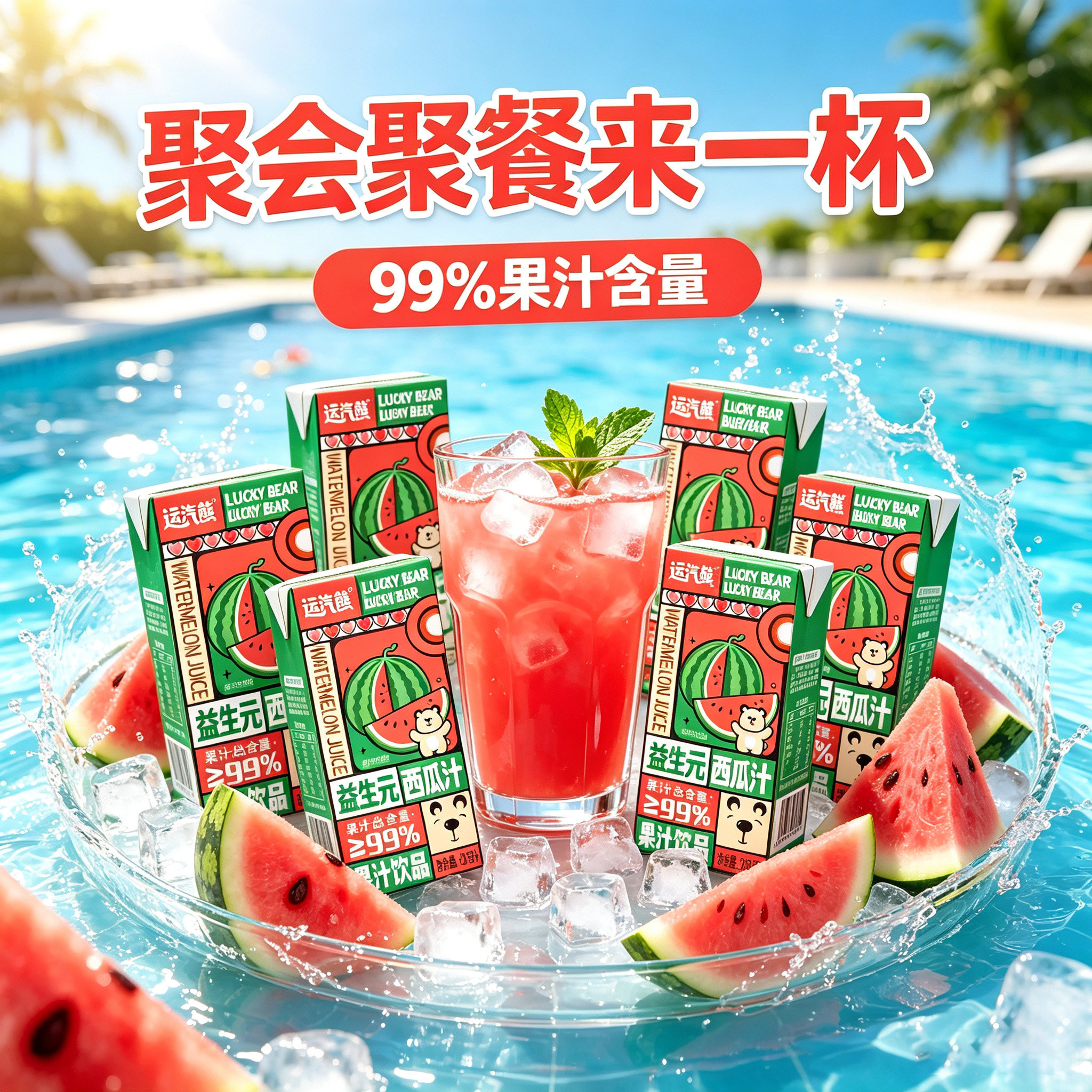 益生元西瓜汁饮料250ml夏季果味/风味/果汁饮料