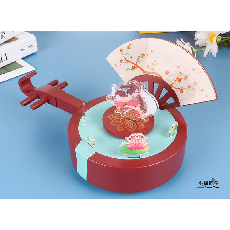 크리 에이 티브 중국 스타일 골동품 오르골 수제 DIY 회전 나무 오르골 소녀 급우를위한 생일 선물