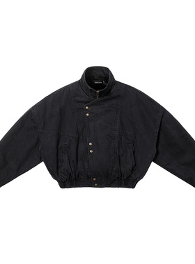 FMT 座山雕冬宽松复古做旧水洗竹节斜纹bomber加厚夹克外套男