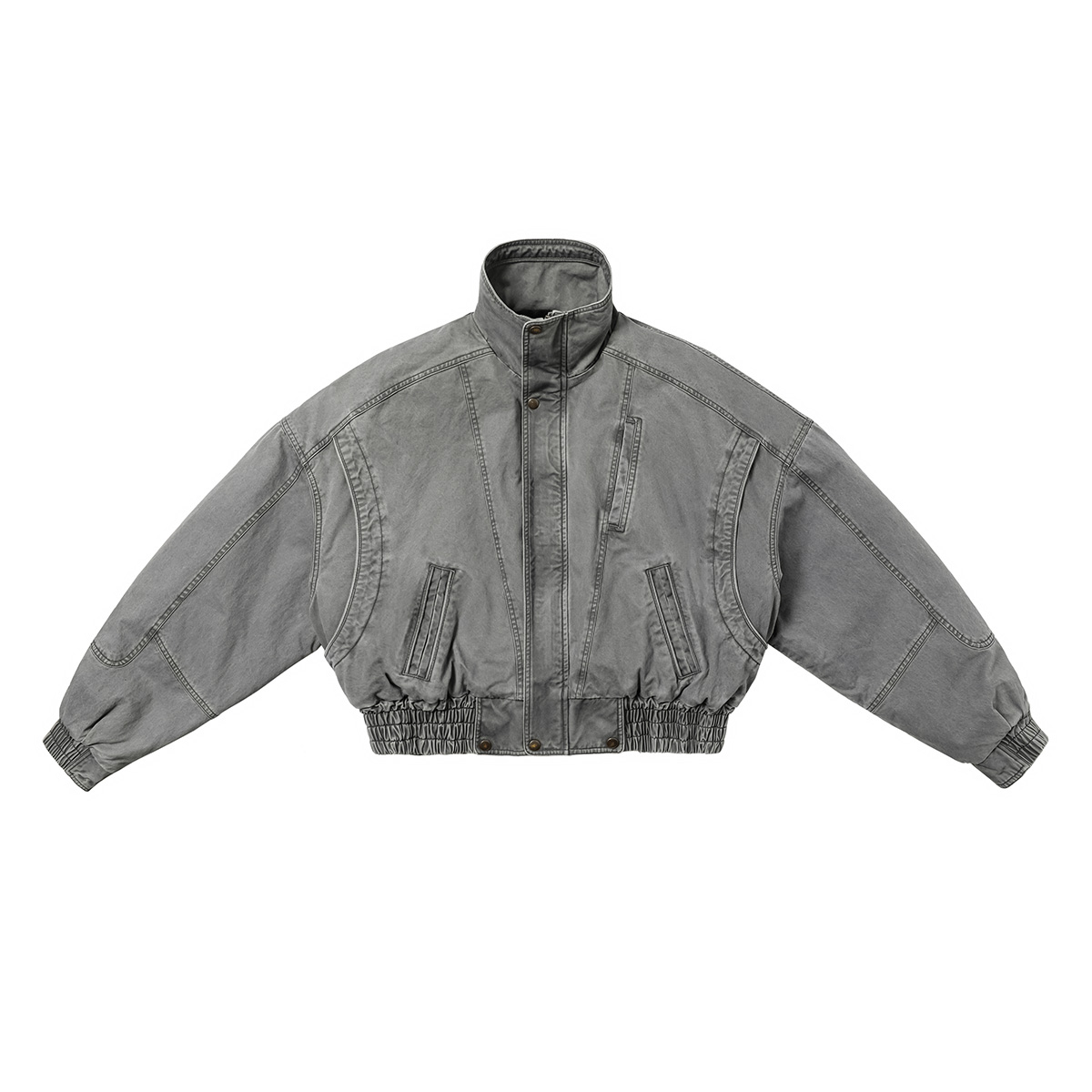 FMT方领秋冬宽松洗水做旧bomber