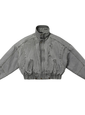 FMT 美式复古宽松做旧水洗座山雕设计bomber加厚夹克外套男秋冬潮