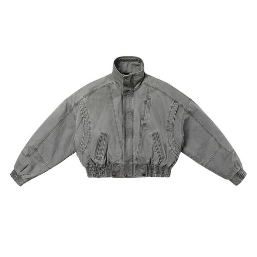 FMT方领秋冬宽松洗水做旧bomber