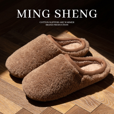 2025新款棉拖鞋女冬季室内家居保暖加绒加厚耐磨防滑情侣毛毛拖鞋